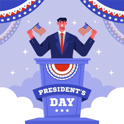 选举平面设计总统日总统二月美国
