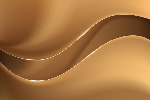 波浪平滑的金色波浪背景金色金色平滑