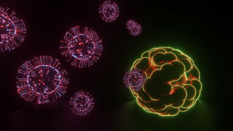 感染冠状病毒细胞与人体免疫系统连接的图解有机微生物护理