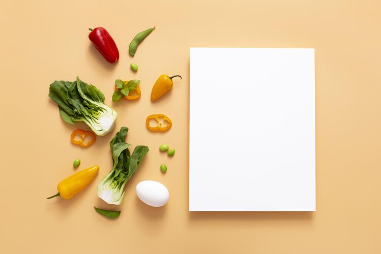 平面健康蔬菜概念模型俯视图顶部顶部视图美味