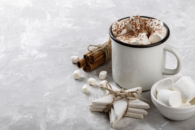 美味近距离观看美味的热巧克力冬季饮料季节饮料