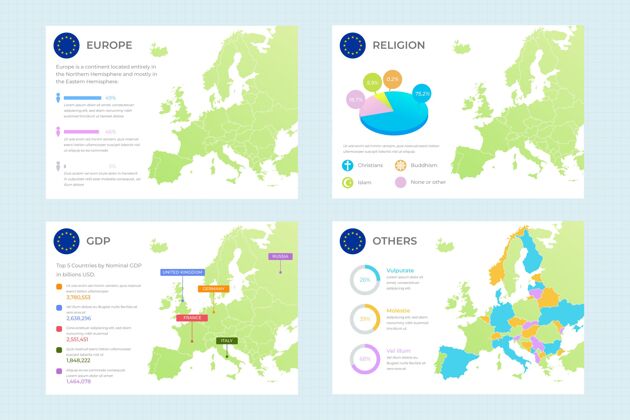 信息图平面设计的欧洲地图信息图设计平面国家