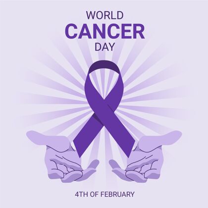 医疗保健世界癌症日癌症平面设计一天