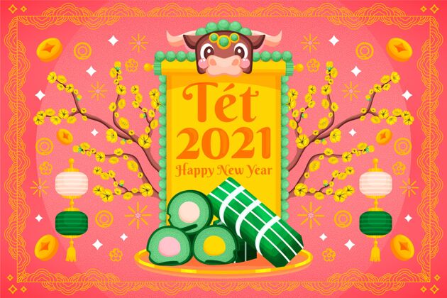设计越南农历新年快乐压岁钱年事件