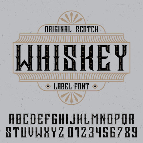 威士忌原来的威士忌标签饮料字母设计