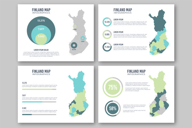 信息图平面芬兰地图信息图平面过程模板