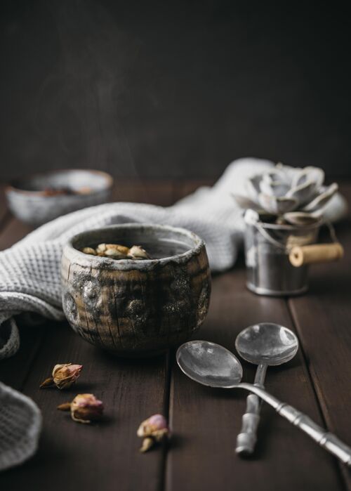 饮料乡村茶杯的前视图芳香季节性传统