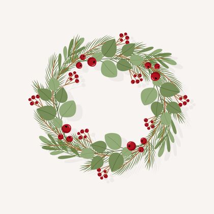 快乐平面设计的圣诞花环单位设计季节设计