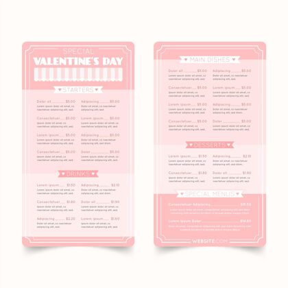 单位平面设计情人节菜单模板爱情人节庆祝