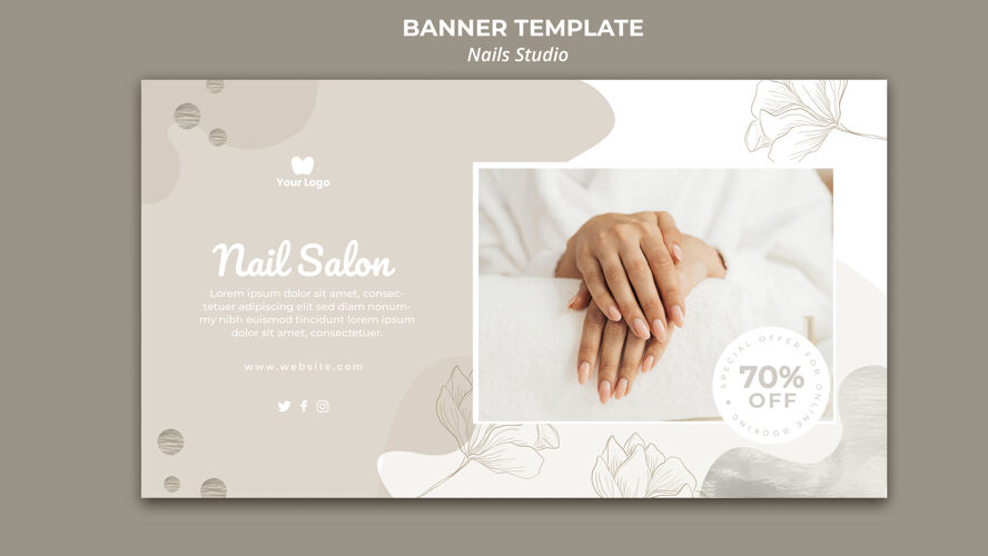 美甲美甲沙龙横幅美甲模板手