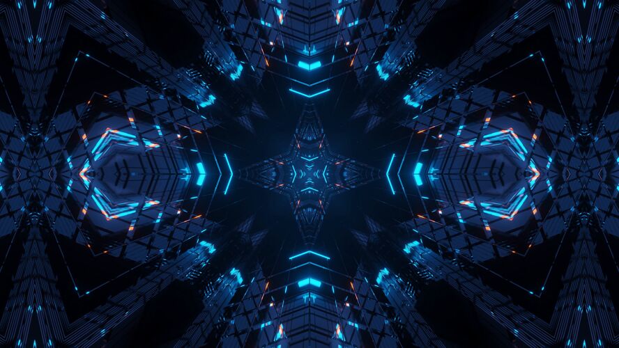 激光彩色霓虹激光宇宙环境-完美的数字壁纸抽象光线3d渲染