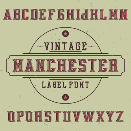 制作名为曼彻斯特的复古标签字体字体标签标题