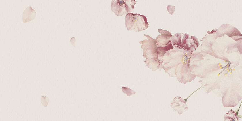 浪漫空白粉色花卡设计新娘植物花