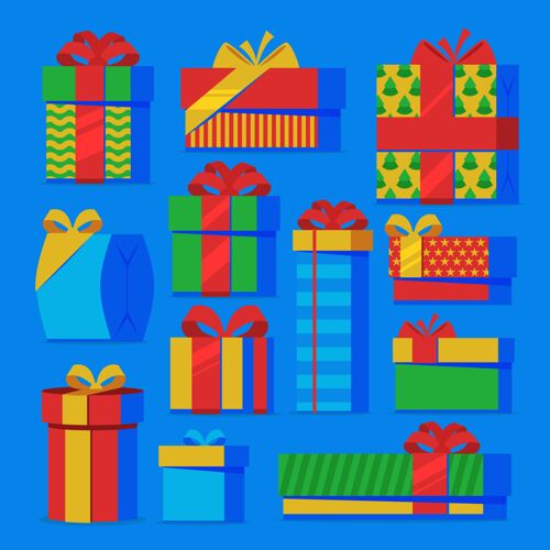 平面平面设计圣诞礼品系列十二月收藏季节